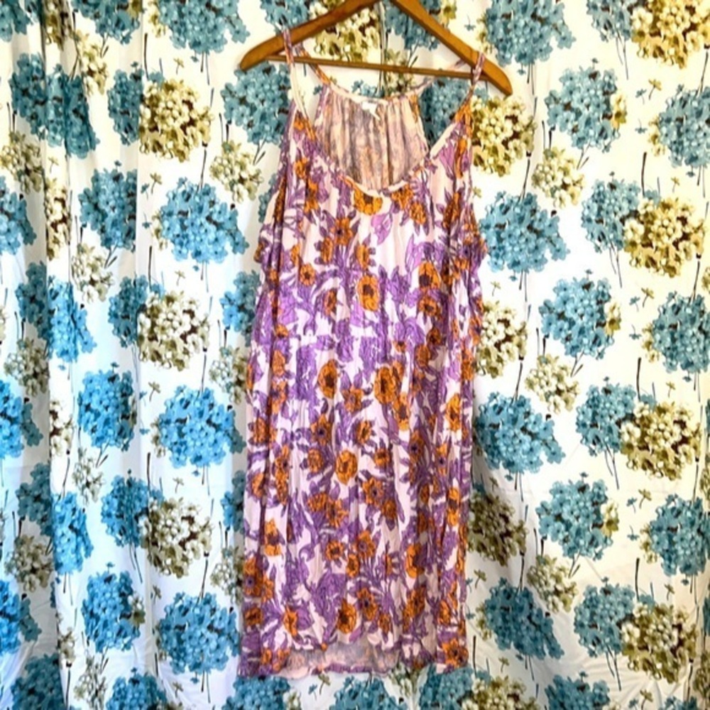 H&M Lavender and Mustard Floral Slip Mini Dress